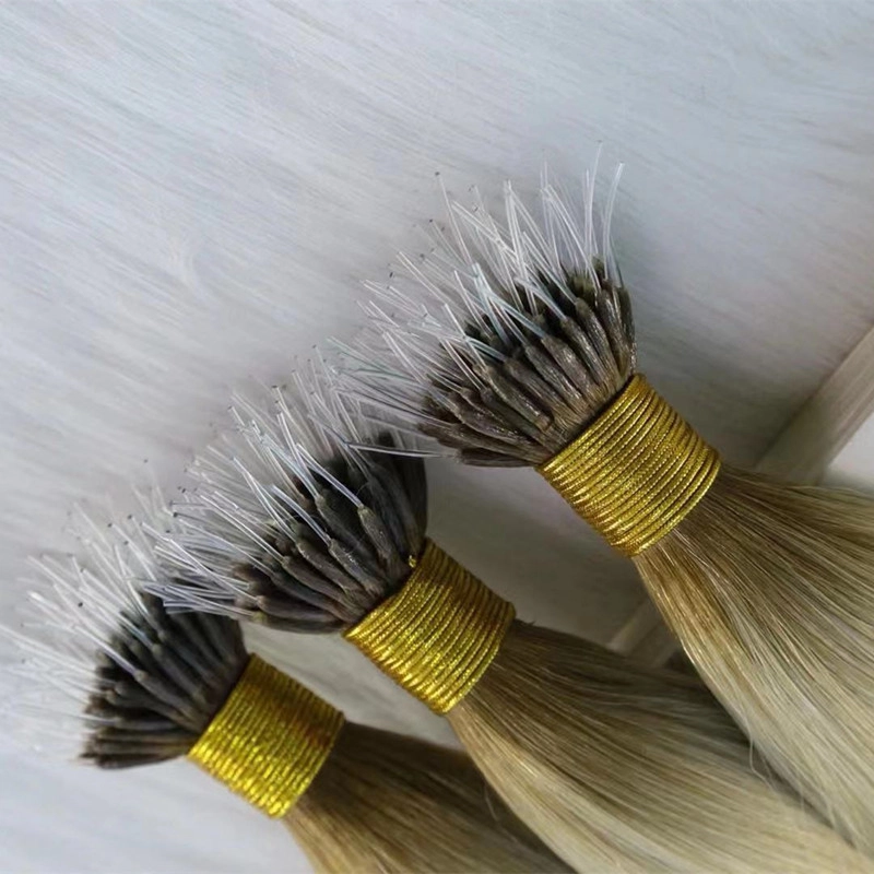 Factory supply Invisible Blonde ombre elastic bead hair extensions HJ 015